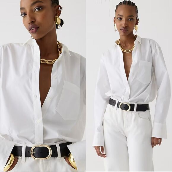 NWT J CREW Garçon classic shirt in cotton poplin in white - Picture 1 of 7